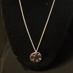 Chloe + Isabel Silver Hammered Disk Necklace